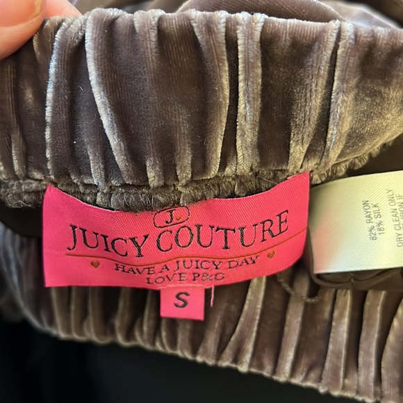 Vintage Y2K Juicy Couture Dark Brown Velvet Ruffle Tiered Skirt Size XS Silk Tie - Picture 1 of 10